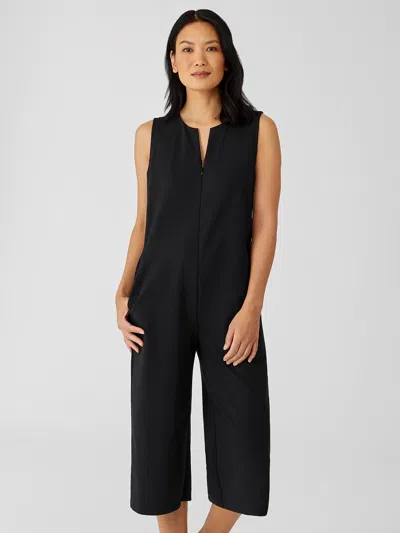 Eileen Fisher Cotton Ponte Jumpsuit In Black