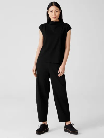 Eileen Fisher Cotton Ponte Lantern Pant In Black
