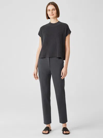 Eileen Fisher Cotton Ponte Slim Pant In Gray