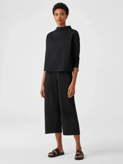 Eileen Fisher Cotton Ponte Straight Pant In Black