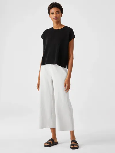 Eileen Fisher Cotton Ponte Straight Pant In White