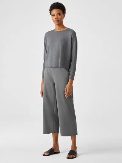 Eileen Fisher Cotton Ponte Straight Pant In Gray
