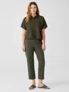 Eileen Fisher Cotton Ponte Tapered Pant In Green