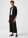 Eileen Fisher Cotton Ponte Wide-leg Pant In Black