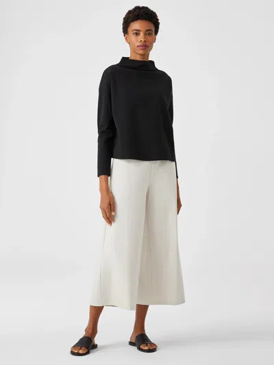 Eileen Fisher Cotton Ponte Wide-leg Pant In Gray