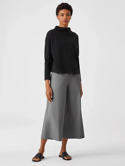 Eileen Fisher Cotton Ponte Wide-leg Pant In Gray