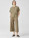 Eileen Fisher Cotton Ponte Wide-leg Pant In Green