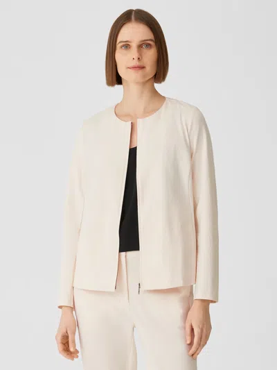 Eileen Fisher Cotton Ponte Zip-front Jacket In Neutral