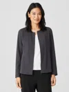 Eileen Fisher Cotton Ponte Zip-front Jacket In Gray