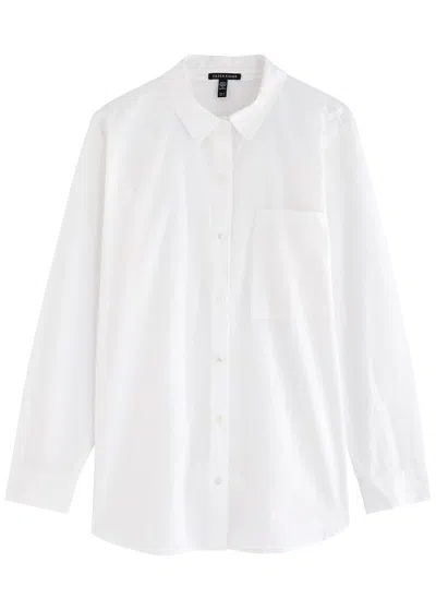 Eileen Fisher Cotton-poplin Shirt In White