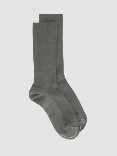 Eileen Fisher Cotton Rib Crew Sock In Gray