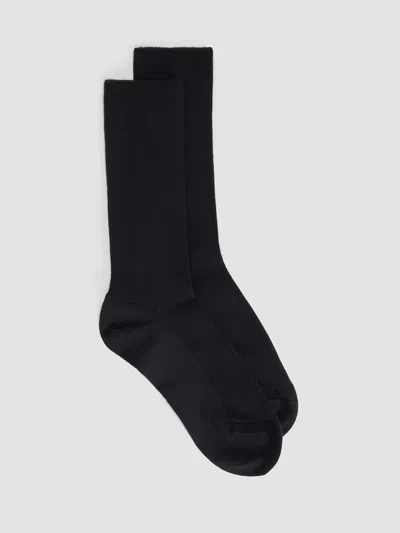 Eileen Fisher Cotton Rib Crew Sock In Black