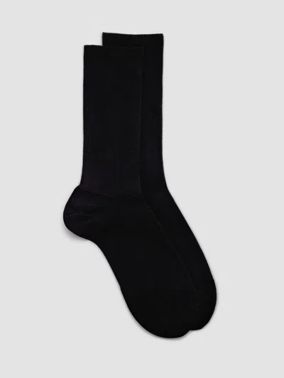 Eileen Fisher Cotton Rib Crew Sock In Black