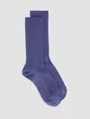 Eileen Fisher Cotton Rib Crew Sock In Blue