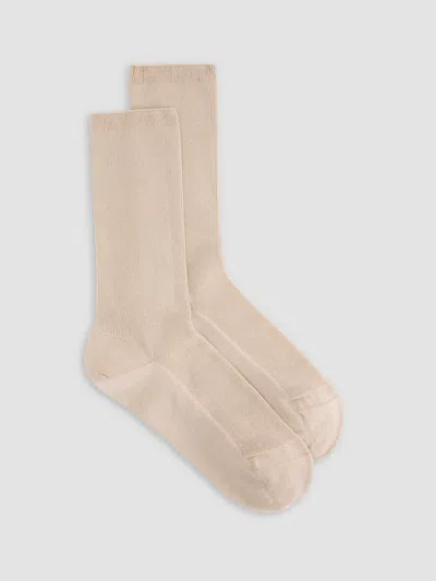 Eileen Fisher Cotton Rib Crew Sock In Sand