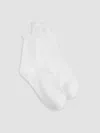 Eileen Fisher Cotton Rib Scallop Edge Short Crew Sock In White