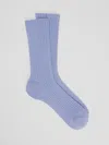 Eileen Fisher Cotton Ribbed Trouser Sock In Blue