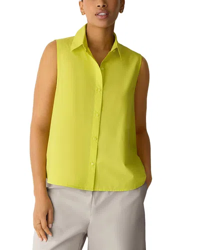 Eileen Fisher Cotton Sleeveless Shirt In Yellow