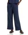 Eileen Fisher Cotton Straight Drawstring Pants In Ocean