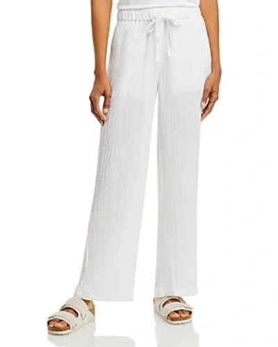 Eileen Fisher Cotton Straight Drawstring Pants In White