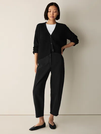 Eileen Fisher Cotton Stretch Denim Arch Pant In Black