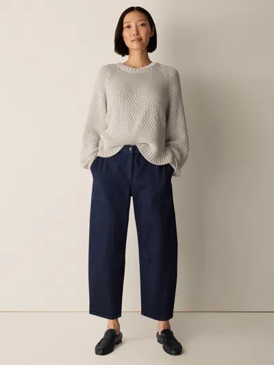 Eileen Fisher Cotton Stretch Denim Arch Pant In Blue