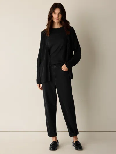 Eileen Fisher Cotton Stretch Denim Lantern Jean In Black