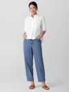 Eileen Fisher High Rise Straight Ankle Jeans In Blue