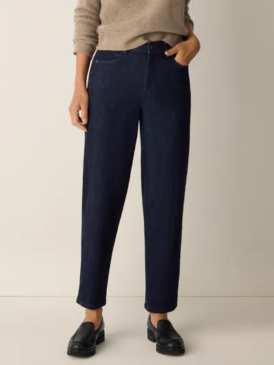 Eileen Fisher Cotton Stretch Denim Lantern Jean In Blue