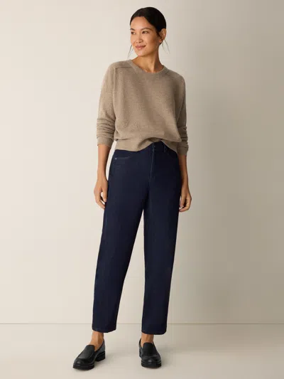 Eileen Fisher Cotton Stretch Denim Lantern Jean In Blue
