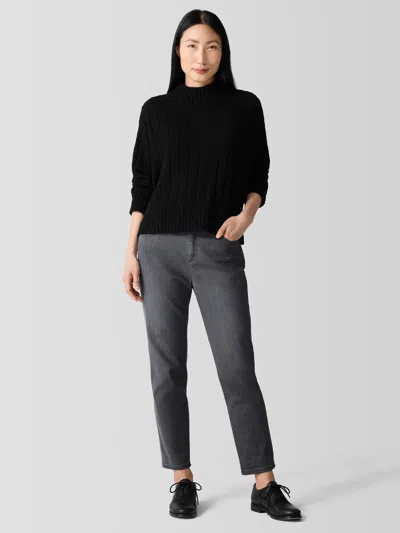 Eileen Fisher Cotton Stretch Denim Slim Jean In Gray