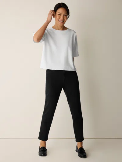 Eileen Fisher Cotton Stretch Denim Slim Jean In Black