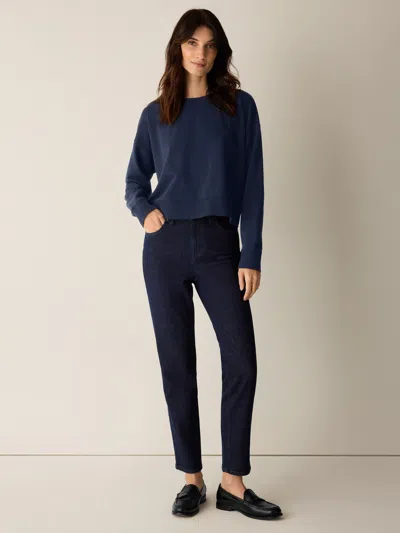 Eileen Fisher Cotton Stretch Denim Slim Jean In Blue