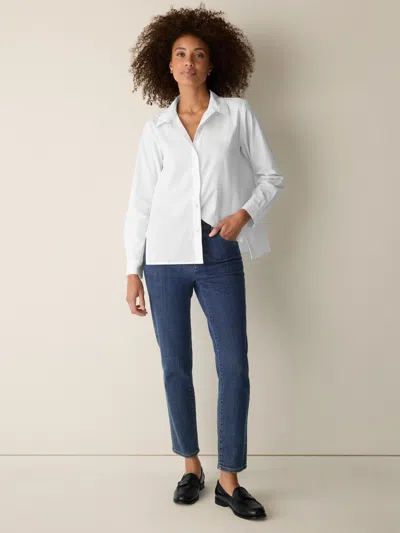 Eileen Fisher Cotton Stretch Denim Slim Jean In Blue