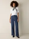 Eileen Fisher Cotton Stretch Denim Wide-leg Jean In Blue