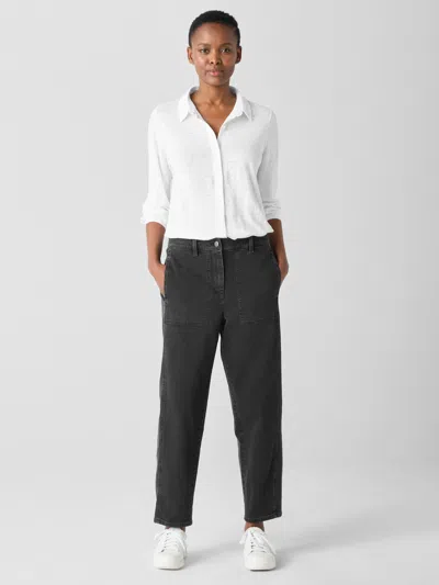 Eileen Fisher Cotton Stretch Denim Lantern Jean In Blue