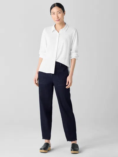 Eileen Fisher Cotton Stretch Denim Lantern Jean In Blue