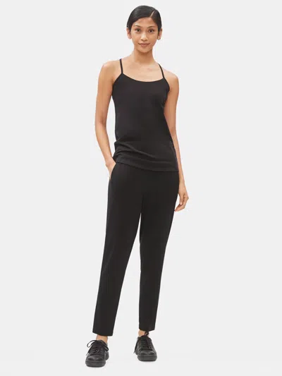Eileen Fisher Cotton Stretch Jersey Racerback Tank In Black
