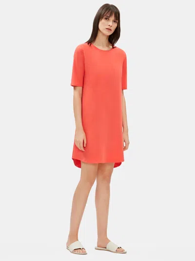 Eileen Fisher Cotton Stretch Jersey Shift Dress In Orange