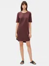 Eileen Fisher Cotton Stretch Jersey Shift Dress In Brown