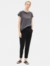 Eileen Fisher Cotton Stretch Jersey Slouchy Pant In Black