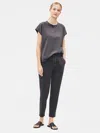 Eileen Fisher Cotton Stretch Jersey Slouchy Pant In Gray