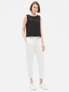 Eileen Fisher Cotton Stretch Jersey Slouchy Pant In White