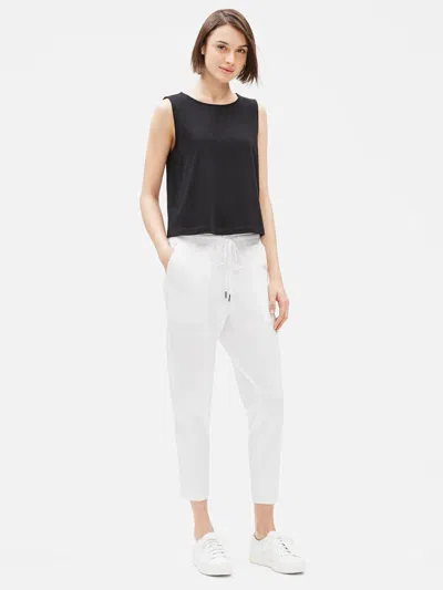 Eileen Fisher Cotton Stretch Jersey Slouchy Pant In White