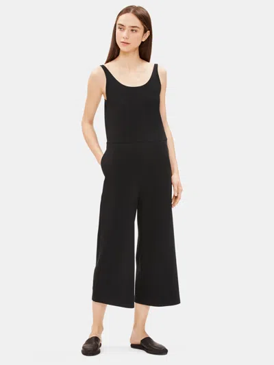 Eileen Fisher Cotton Stretch Jersey Wide-leg Jumpsuit In Multi