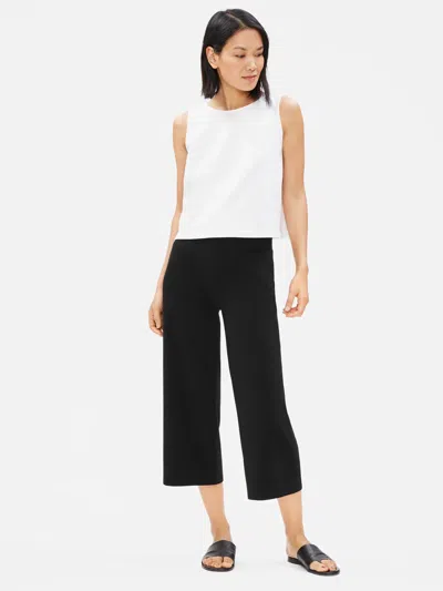 Eileen Fisher Cotton Stretch Jersey Wide Pant In Multi