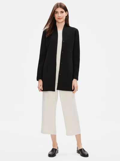 Eileen Fisher Cotton Tencel Stretch Chevron Jacket In Animal Print