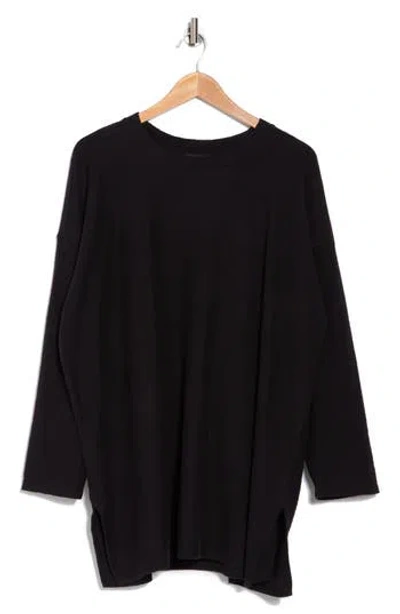 Eileen Fisher Cotton Terry Tunic In Black