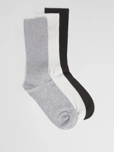 Eileen Fisher Cotton Trouser Sock 3-pack In Black