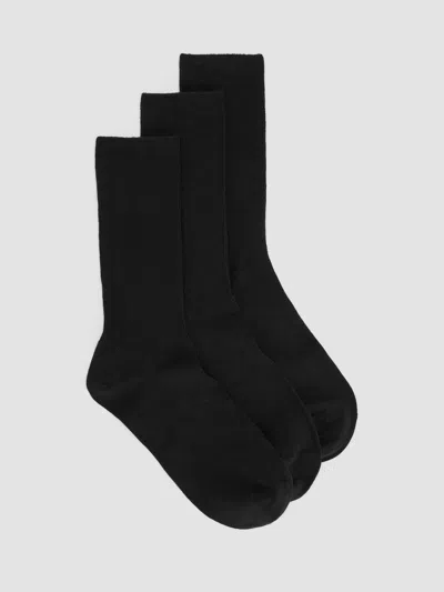 Eileen Fisher Cotton Trouser Sock 3-pack In Black
